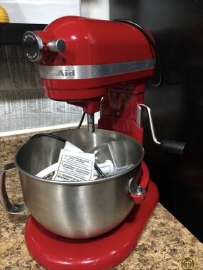 KitchenAid Red Stand Mixer with Stainless Steel Bowl